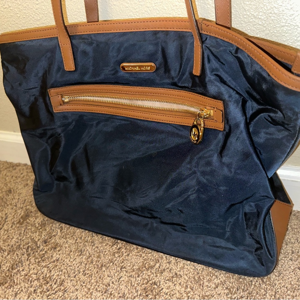 Michael Kors Navy Nylon Tote Shoulder Handbag